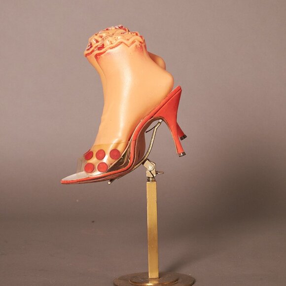 1950s Red Polka Dot Spring-O-Lators Peep Toe Heels